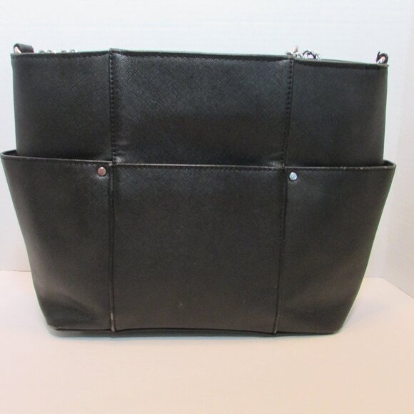 Miztique Satchel Vegan Leather Black Cross-Body, Detachable Strap - Picture 3 of 8